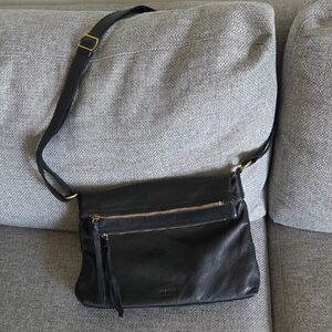 Black Leather Crossbody Bag